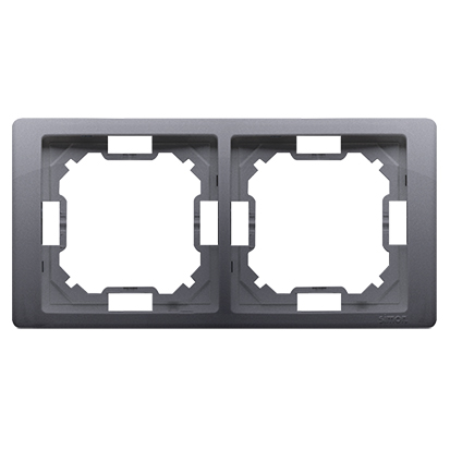 Kontakt-Simon Ramka 2-krotna Basic Neos srebrny mat metalizowany (BMRC2/43)