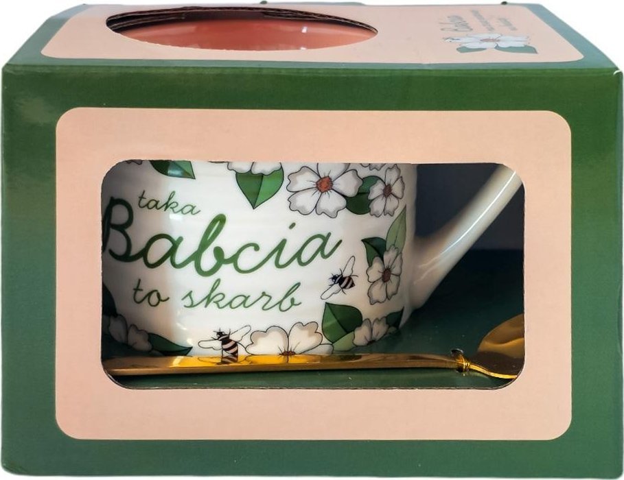 Kubek ryflowany z łyżeczką dla Babci