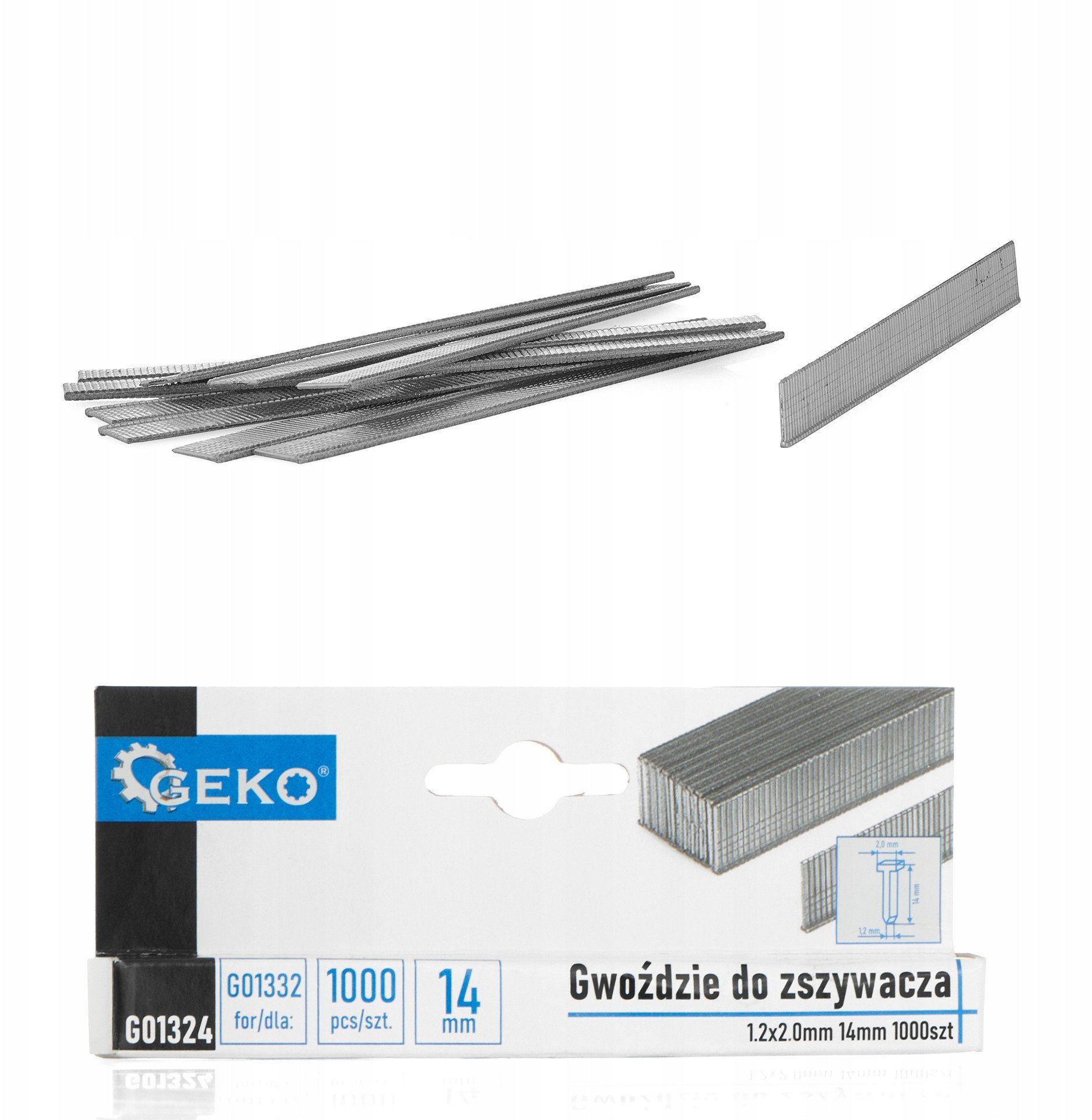 Gwoździe do zszywacza 1.2x2.0mm 14mm 1000szt. (200)