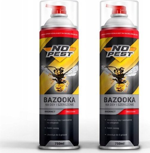 NO PEST 2x Środek na Osy i Szerszenie 750ml Spray Formuła Aerozol Oprysk Preparat na Osy Szerszenie Gniazda Os