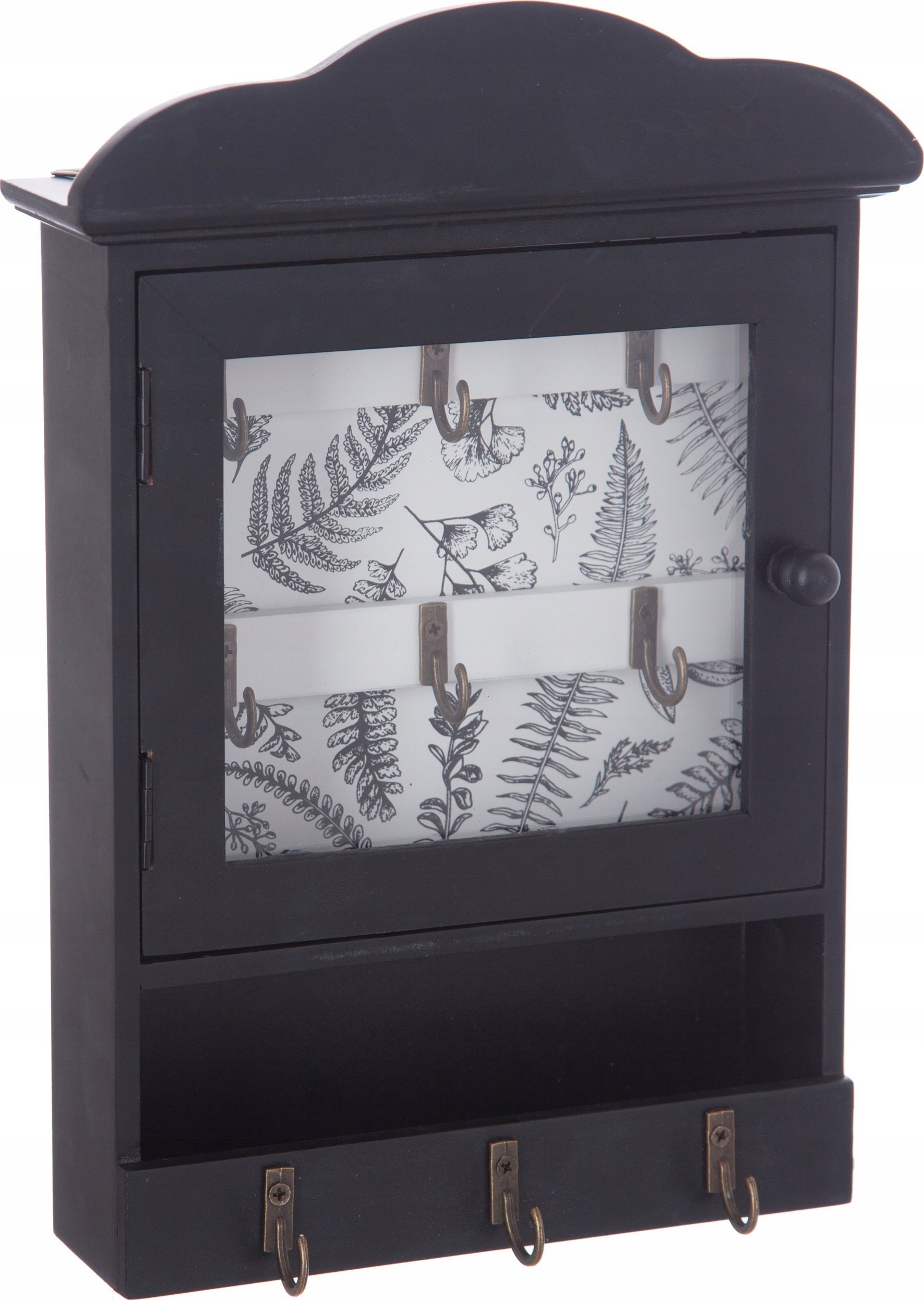 Atmosphera Szafka na klucze drewniana, schowek, styl vintage, kolor czarny