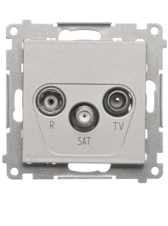 Simon 55 Gniazdo antenowe R-TV-SAT końcowe/zakończeniowe (moduł). 1x Wejście: 5 MHz2,4 GHz Aluminium mat TASK.01/143