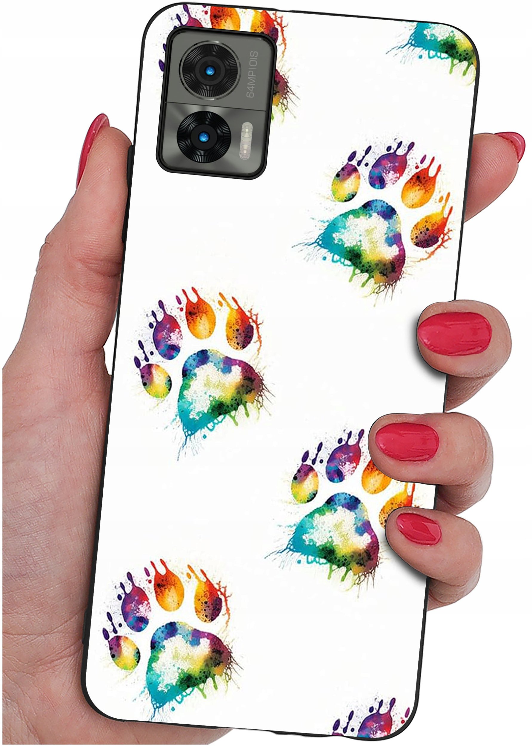 krainaGSM Etui do Motorola Moto Edge 30 Neo WZORY | SILIKONOWE MATT CASE + SZKŁO 9H