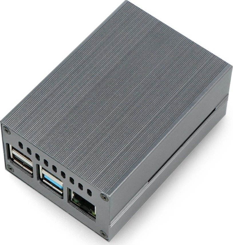 OEM Obudowa do Raspberry Pi 4B z wentylatorem - aluminiowa - szara