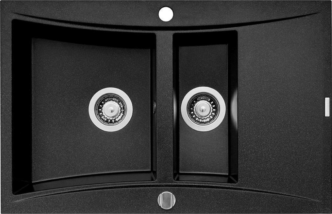 Zlewozmywak Pyramis Zlewozmywak granitowy Pyramis Softline 79x51 1 1/2B 1D Czarny