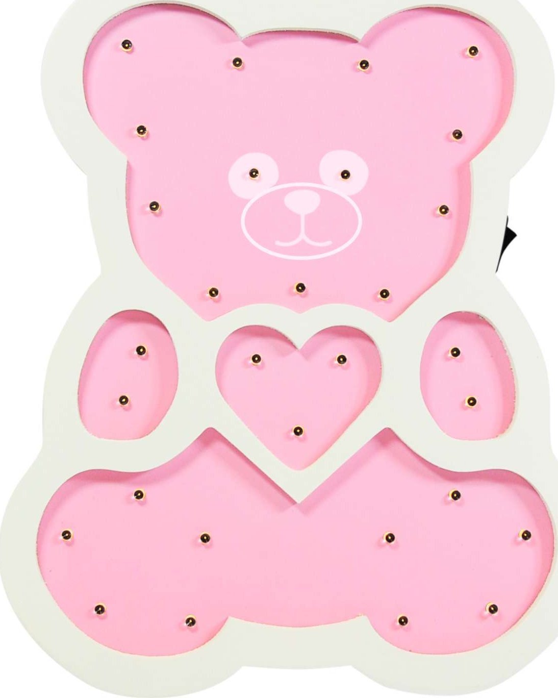 Polux Kinkiet LAMPA ścienna MIŚ 310668 Polux dziecięca OPRAWA drewniany miś LED 3300K dekoracyjny różowy biały