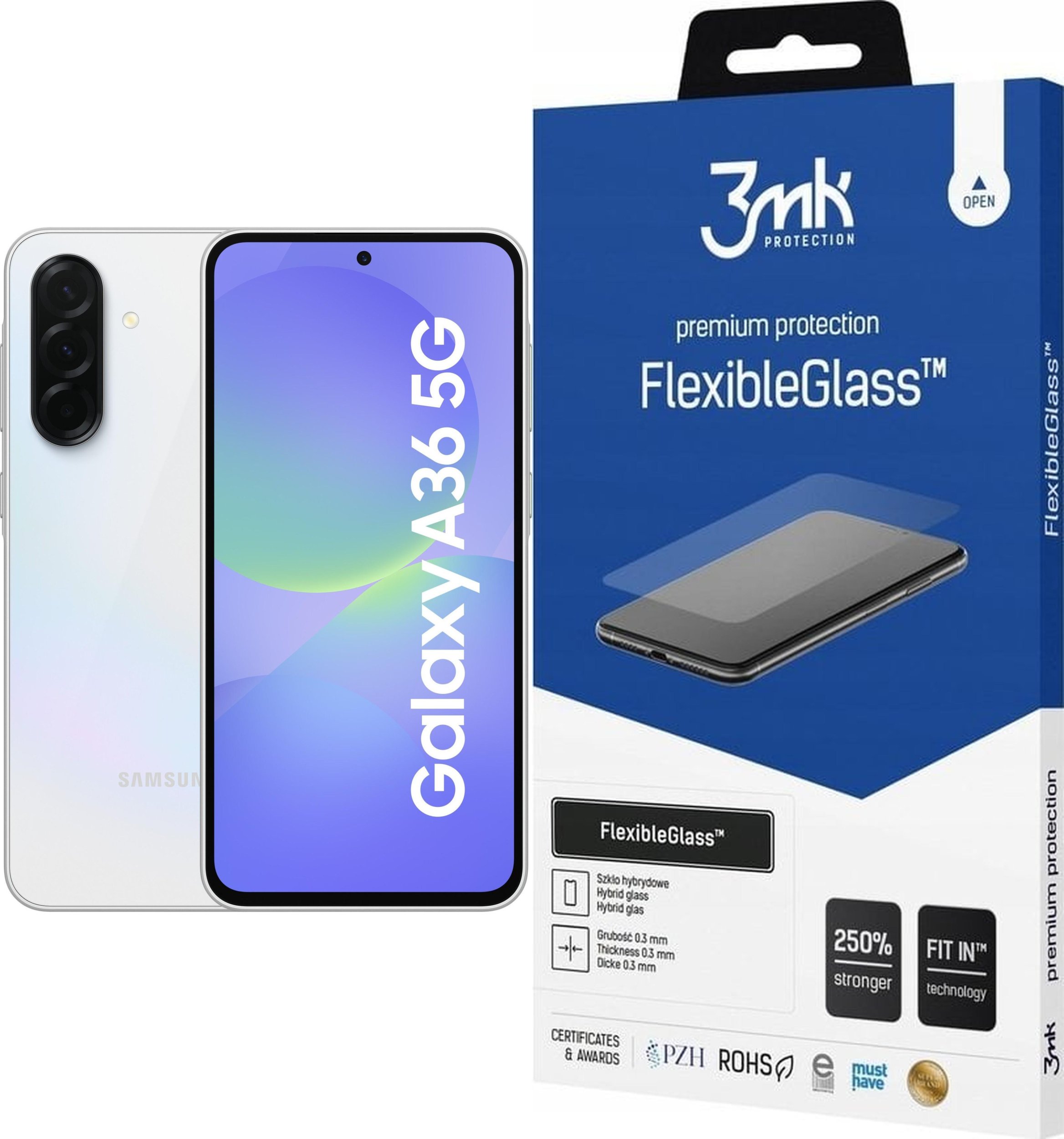 Smartfon Samsung Galaxy A36 5G 6/128GB Biały (SM-A366BZABEUE) + FlexibleGlass