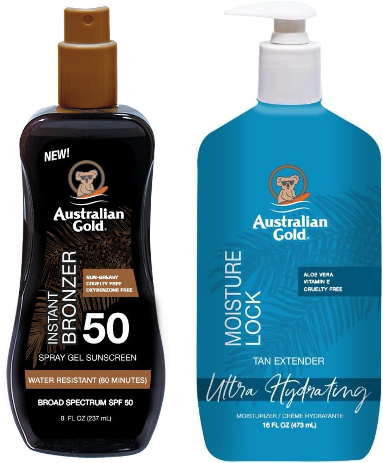 Australian Gold Żel W Sprayu Z Bronzerem SPF50 + Moisture Lock 473ml