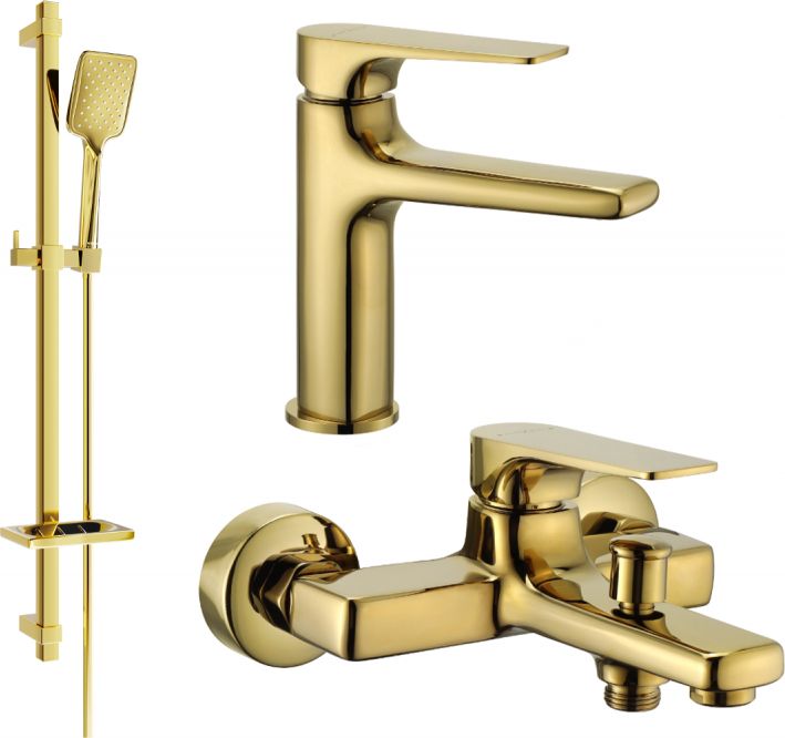 Mexen Mexen Lynx DQ62 zestaw wannowy, złoty - 745903DQ62-50