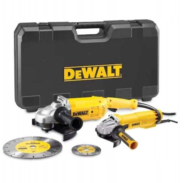 DEWALT.ANGLE GRINDER SET 230+125mm (DWE492+DWE4207) +DISCS DT3711, DT3731 CASE