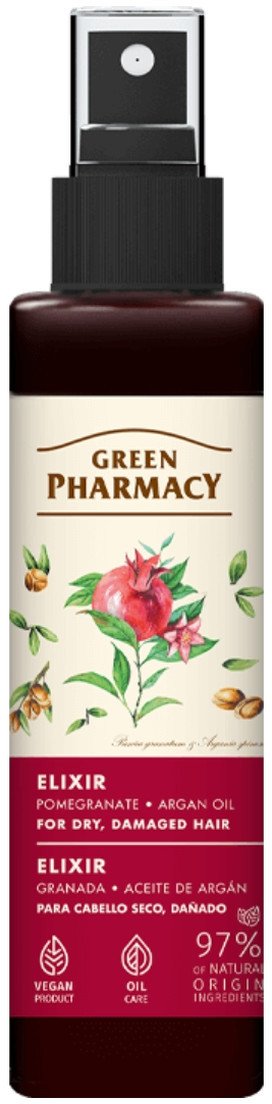 Green Pharmacy Eliksir do Włosów Suchych i Zniszczonych Granat i Olej Arganowy 150ml