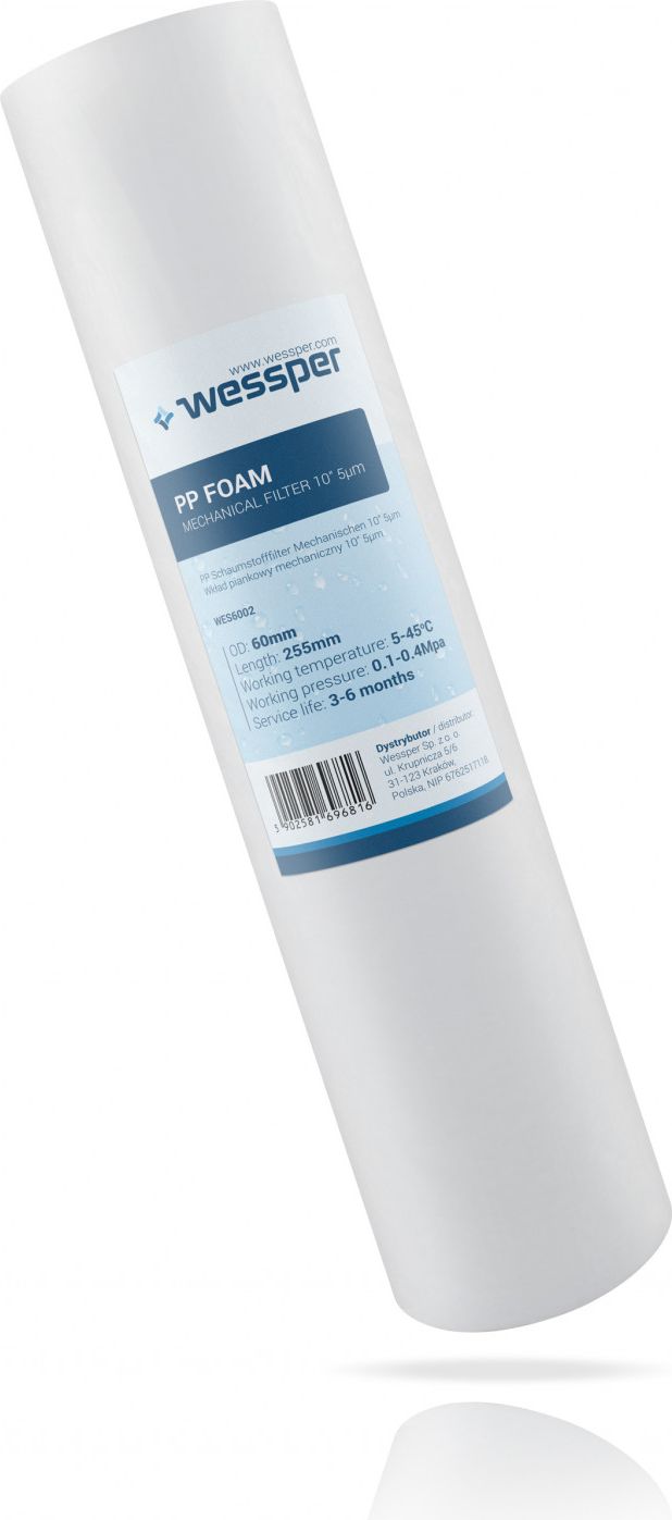 Wessper Wkład do filtra 10" piankowy polipropylenowy 5 mikronów
