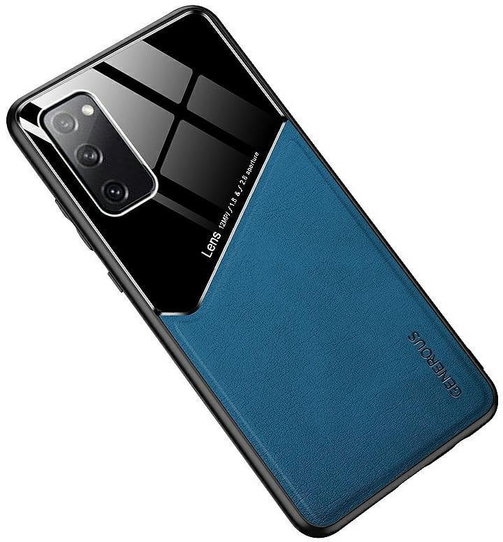 Mocco Lens Leather Back Case for Samsung Galaxy A42 5G Blue