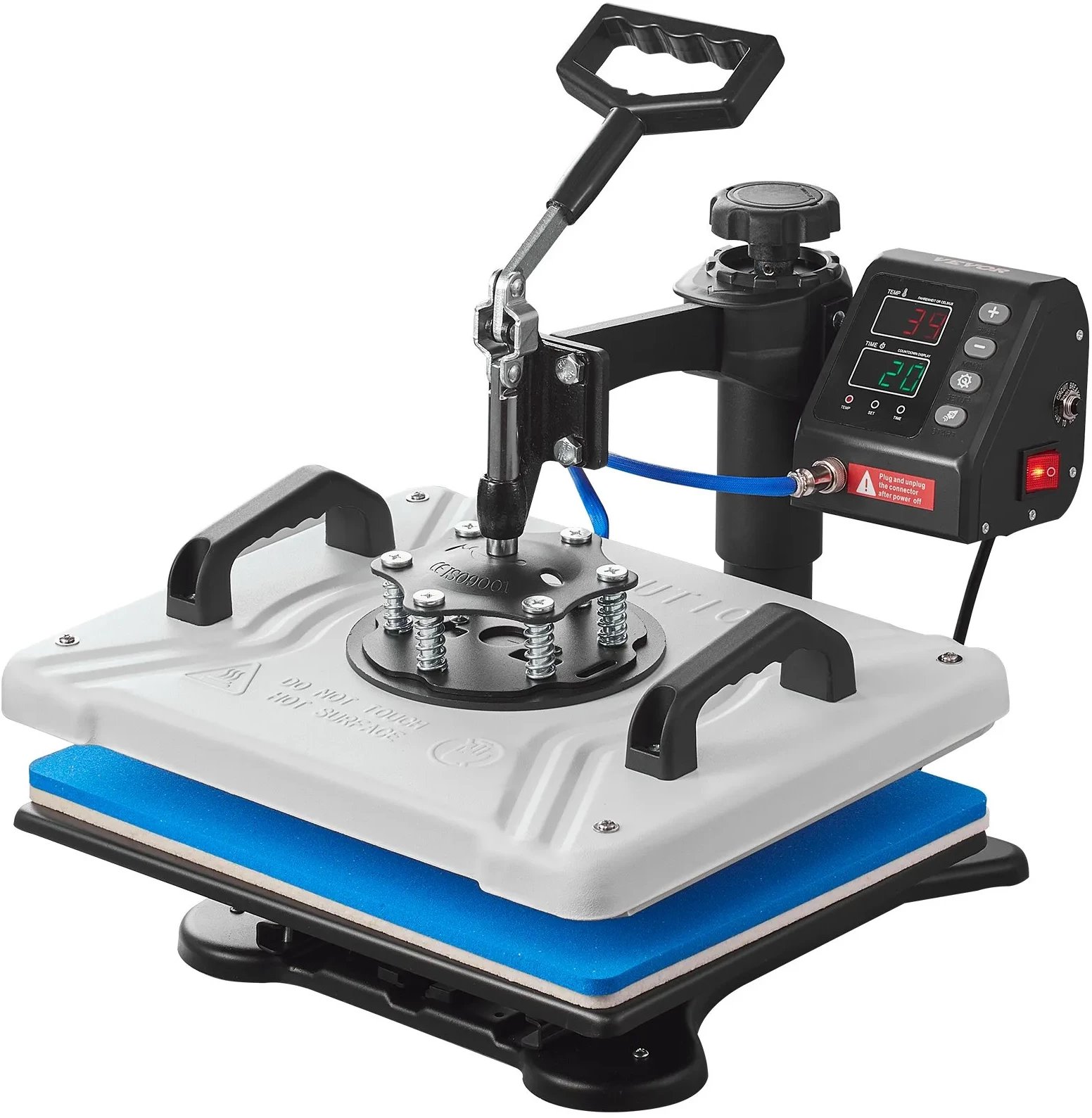 Prasa transferowa termiczna 30x38 cm 1000W obrót 360 do t-shirtów kubków