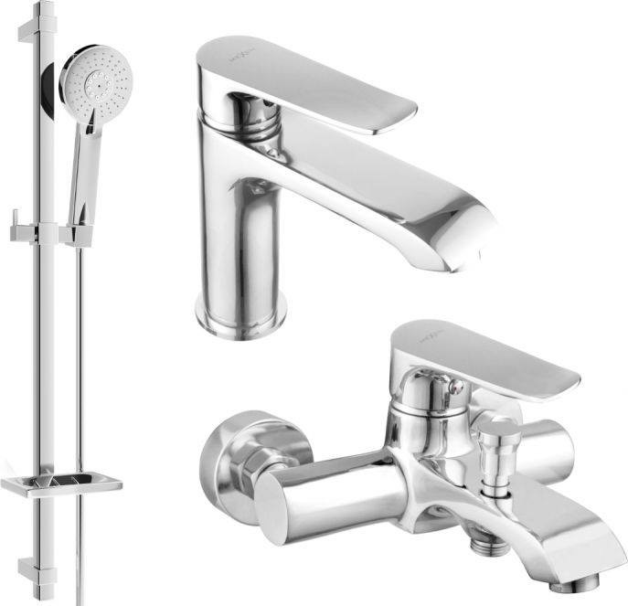 Mexen Mexen Pecos DQ40 zestaw wannowy, chrom - 72703DQ40-00