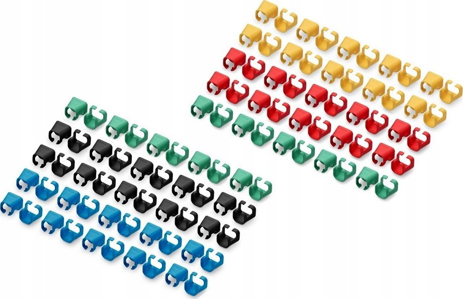 Digitus Klips na wtyk RJ45 DIGITUS mix kolorów (po 20 szt. zielony, czerwony, niebieski, żółty, czarny)