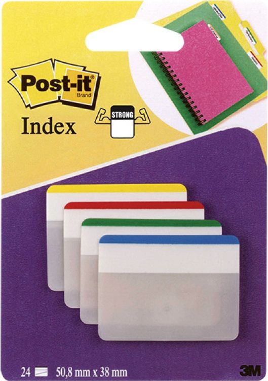 Post-it ZAKŁADKI POST-IT 50.8 X 38 MM 686-F1 PROSTE DO SZUFLAD 4 KOLORY PO 6 SZT