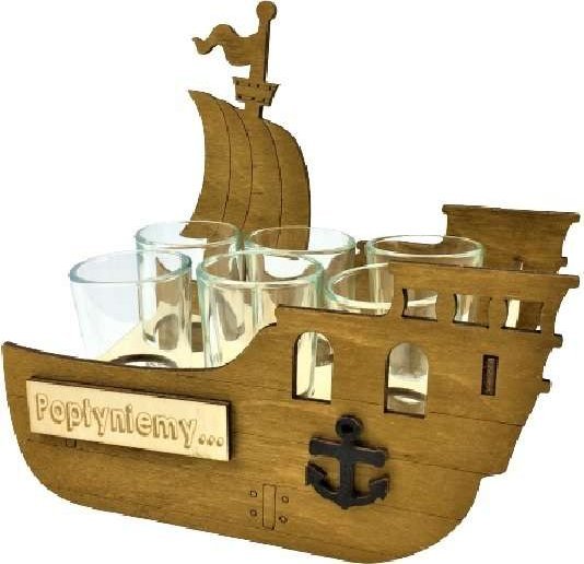 Anapol Mini stojak kieliszki do wódki Popłyniemy Statek