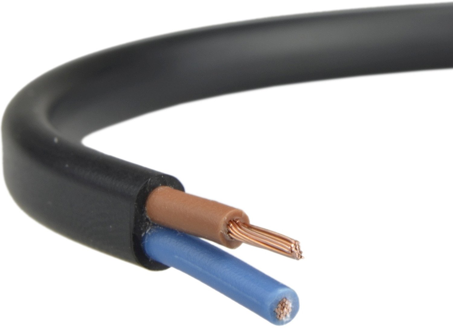 Kabel prądowy OMYP 2x0,5mm płaski linka 1m H03VVH2