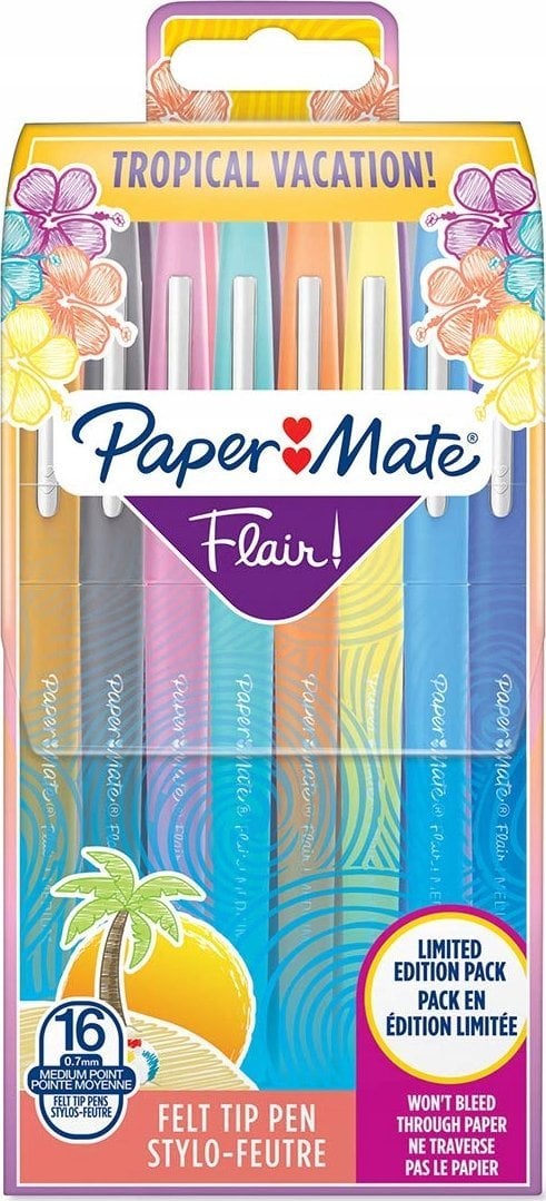 Paper Mate Papermate Flair mazak Średni Wielobarwny 16 szt.