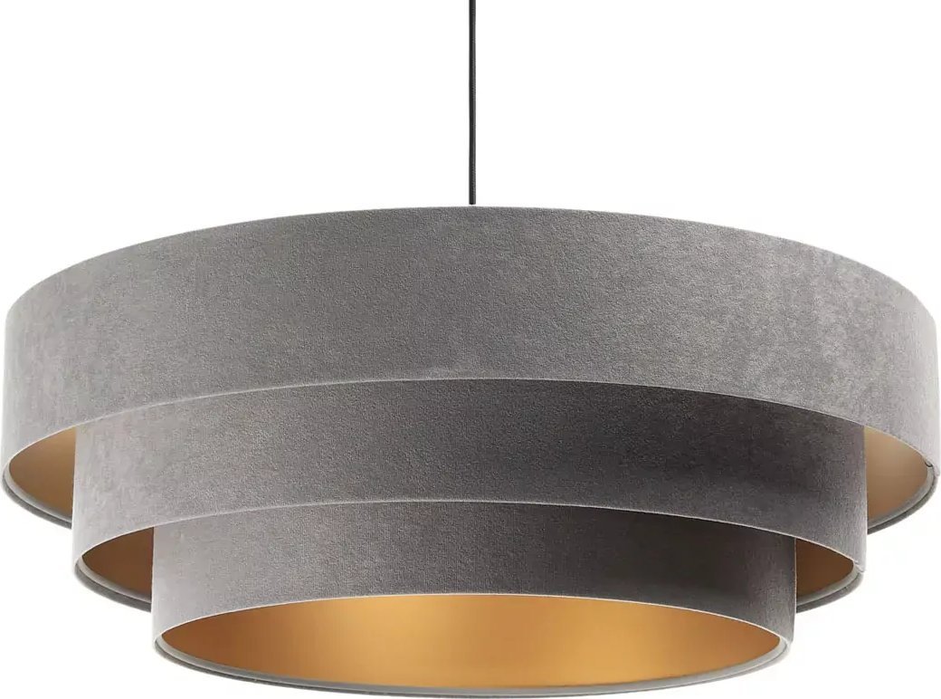 Lampa wisząca Lumes Szaro-złota lampa wisząca glamour - S439-Sebila
