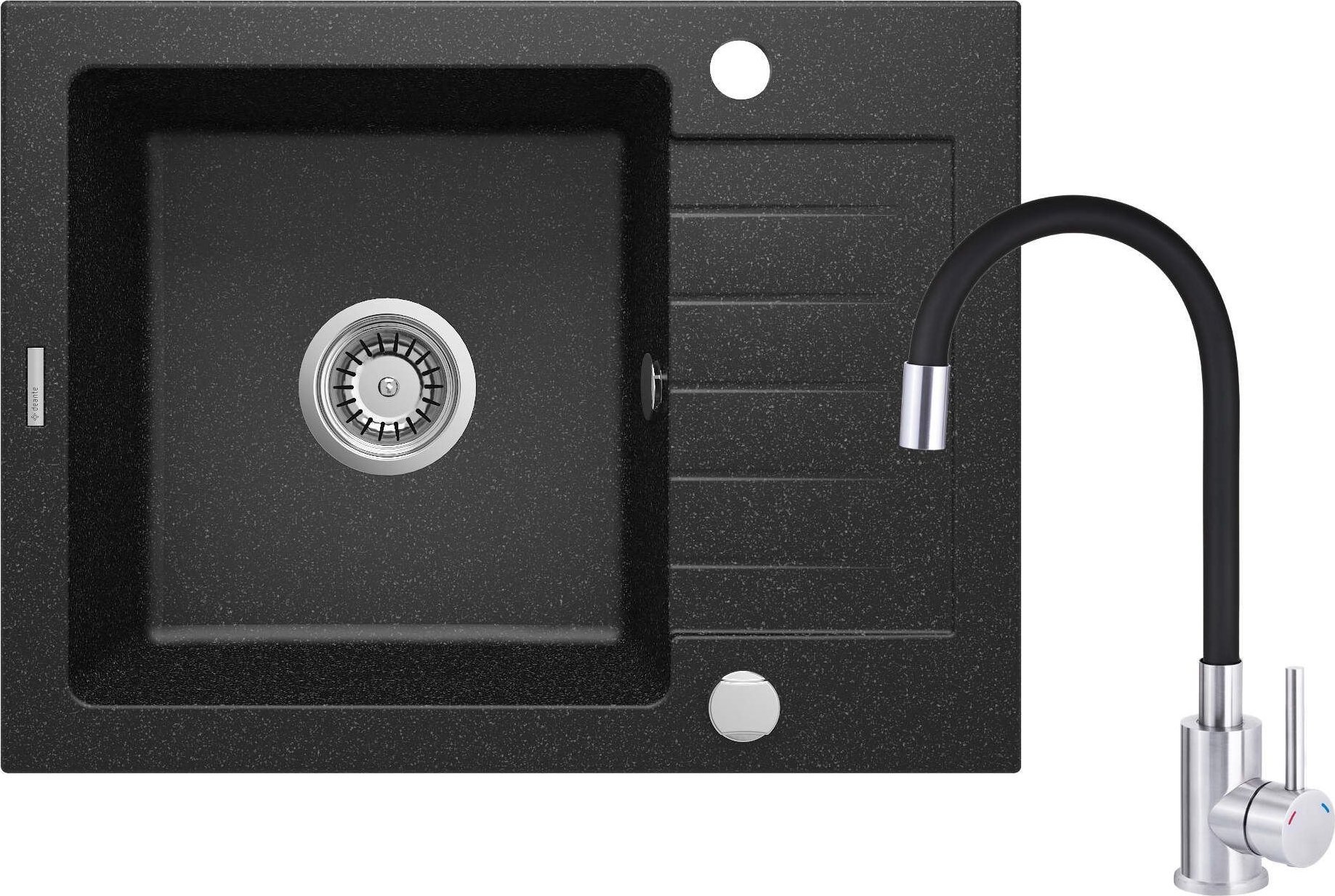 Zlewozmywak Deante Zlewozmywak granitowy z baterią 1-komorowy z ociekaczem