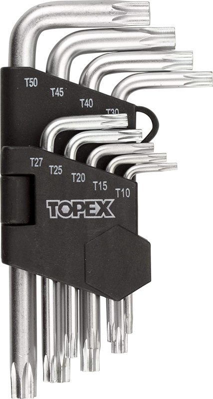Topex Zestaw kluczy trzpieniowych torx typ L T10-T50 9szt. (35D960)