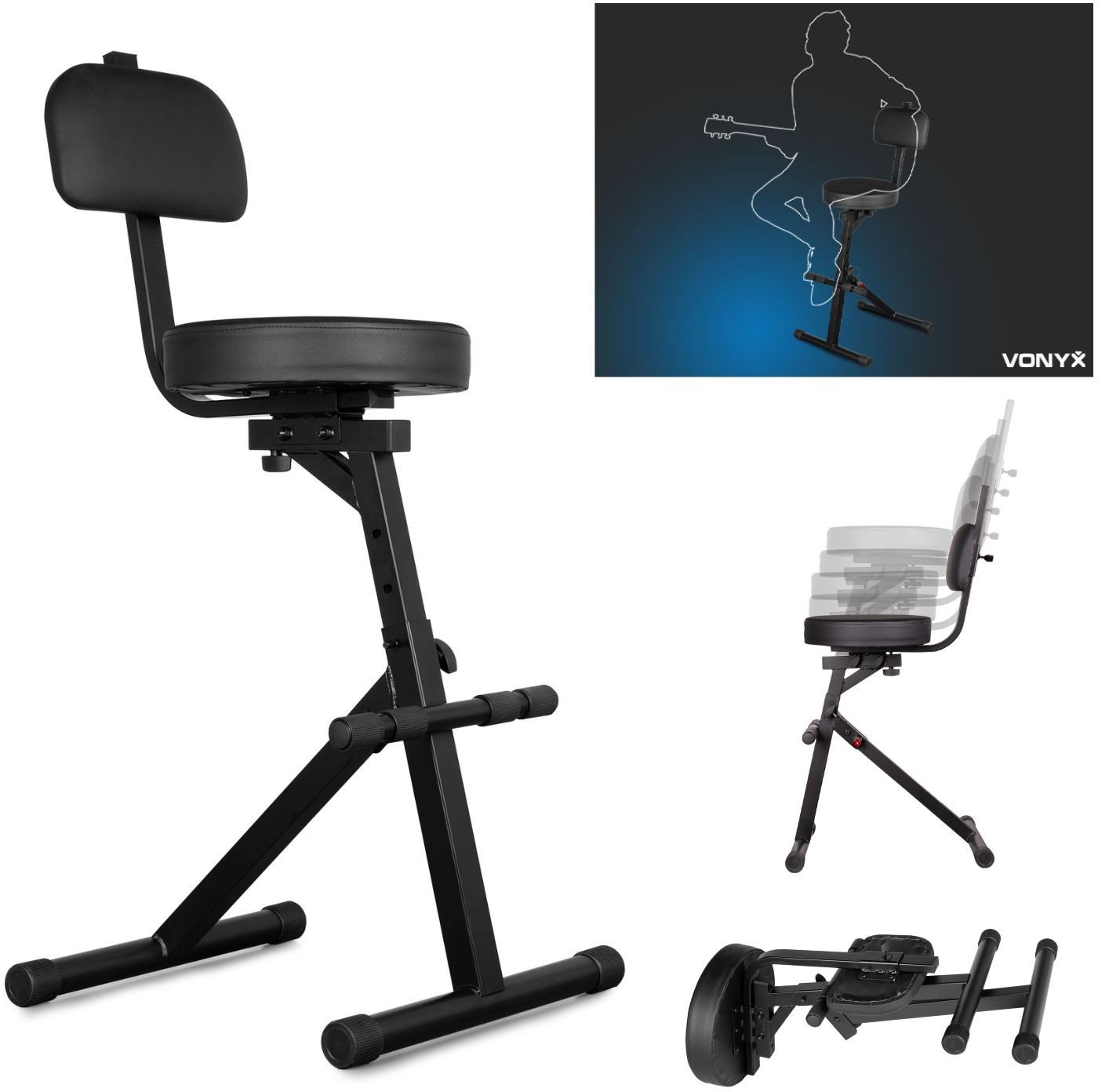 Stołek muzyczny dla gitarzysty GST15 Vonyx one size