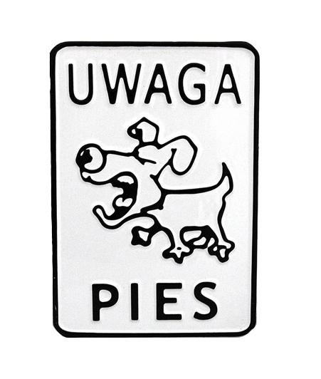 Tablica 15x20cm Uwaga Pies - M P20