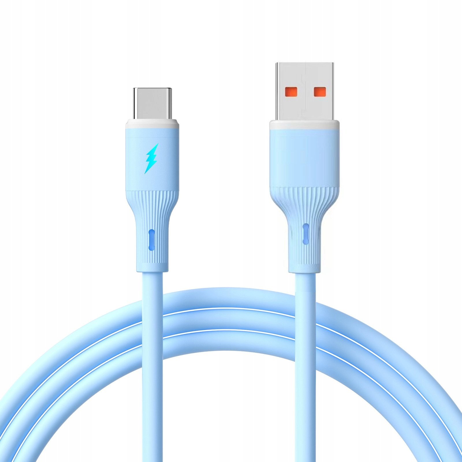 Kabel USB type C / USB A 1m AK-USB-63 silikonowy niebieski