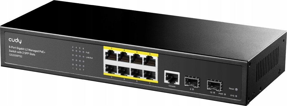 Switch Cudy Switch CUDY GS2008PS2 8-Port Gigabit L2 Managed PoE+ 120W 2xSFP