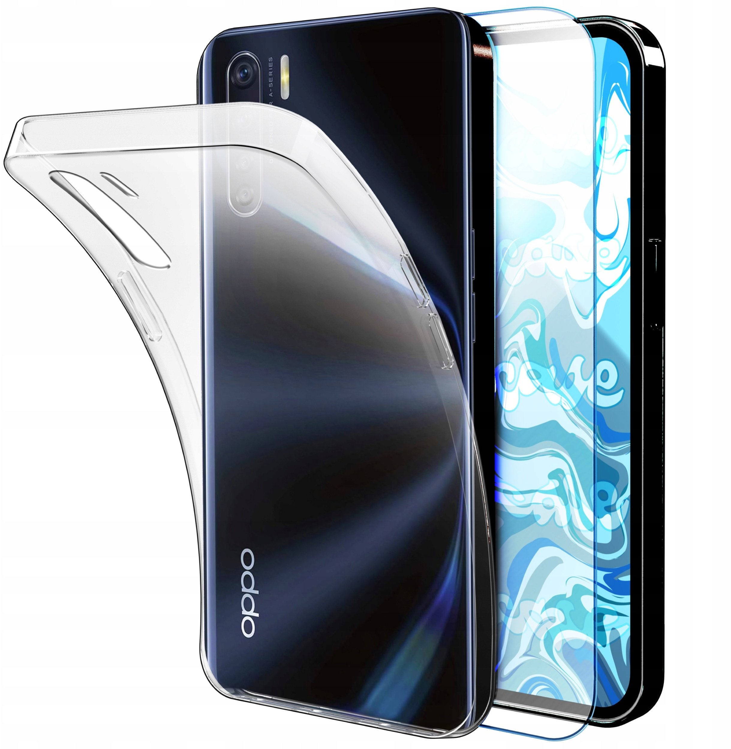 Etui Do Oppo A91 (Przezroczyste, Silikonowe, Obudowa, Plecki, Case) Szkło