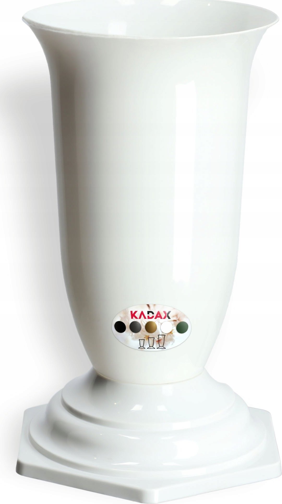 Kadax Wazon Flakon Na cmentarz Grób Nagrobek Biały 23cm