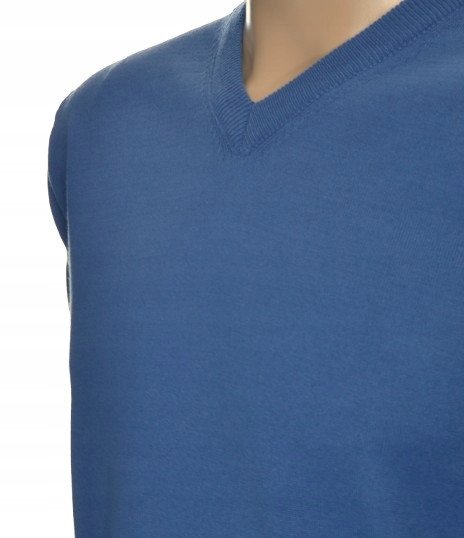 Sweter męski w szpic z kaszmiru i wełny merynosów kaszmirowy XL 204