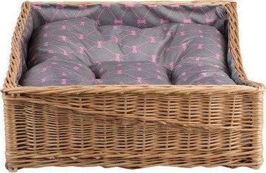WickerPL Bonnie PROSTOKĄTNE LUKSUSOWE WIKLINOWE LEGOWISKO DLA PSA KANAPA DLA ZWIERZĄT 80x50 H10/19 cm