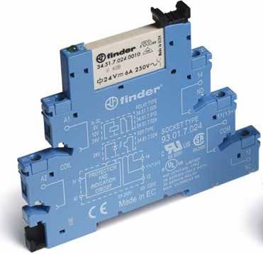 Finder Przekaźnikowy moduł sprzęgający 1P 6A 24V DC 6,2mm styki AgNi (38.51.7.024.0050)