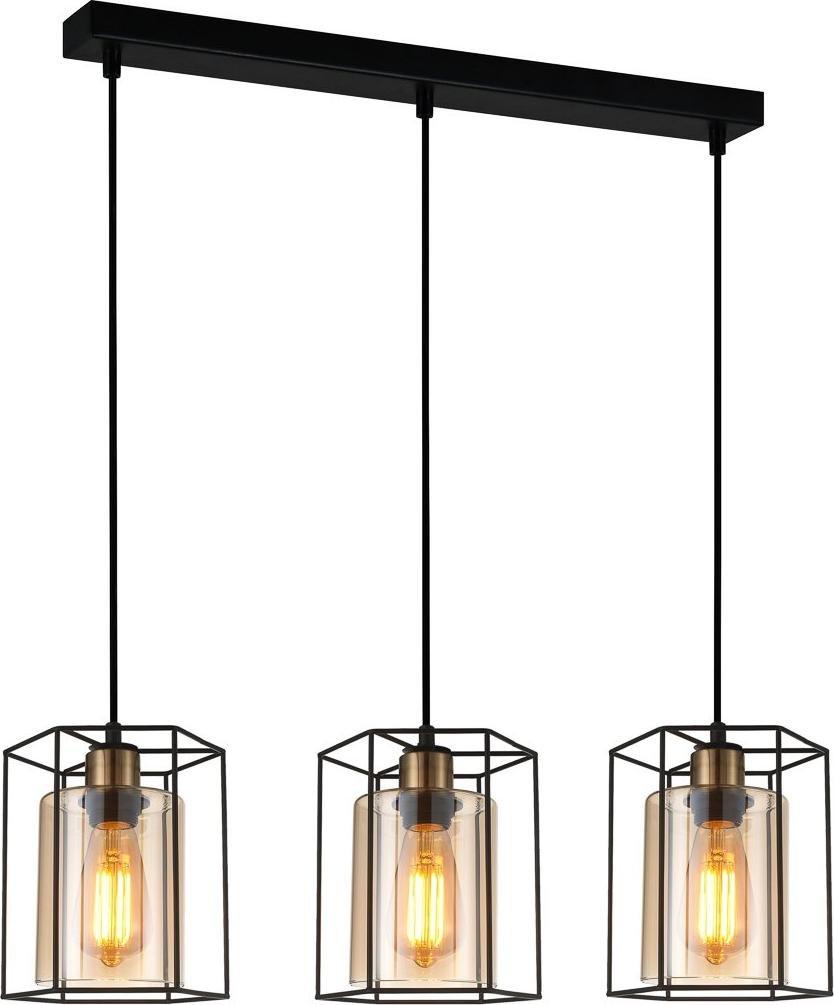 Lampa wisząca Italux Lampa wisząca KALULA PND-78901-3-BK+AMB Italux