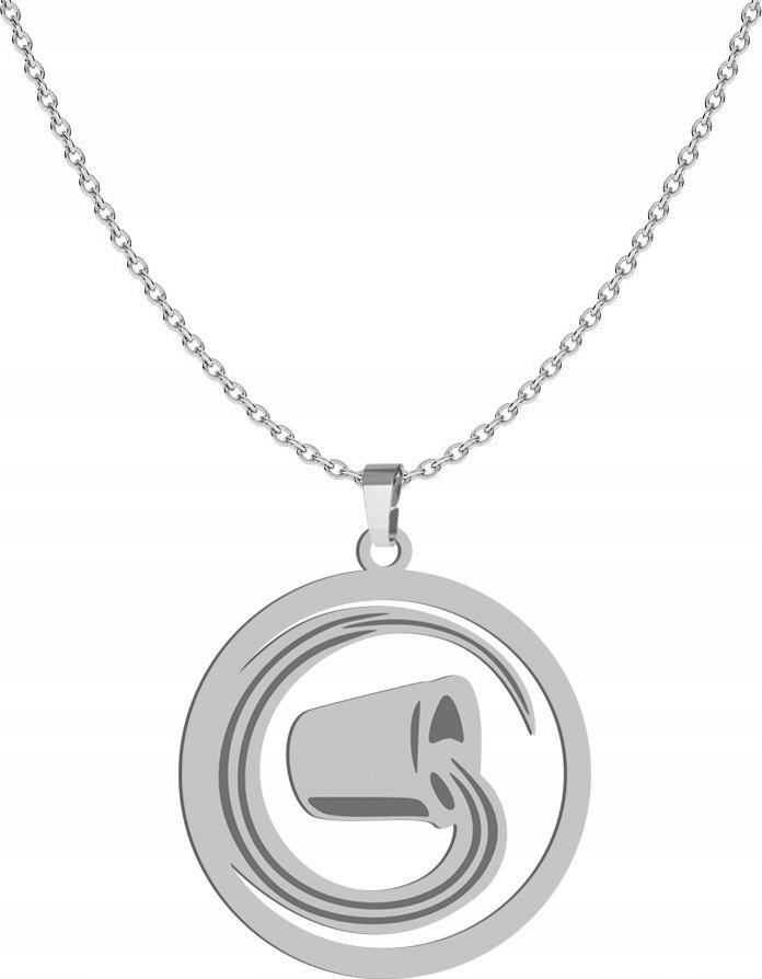 Radziszewska Jewellery Srebrny Naszyjnik Znak Zodiaku WODNIK GRAWER