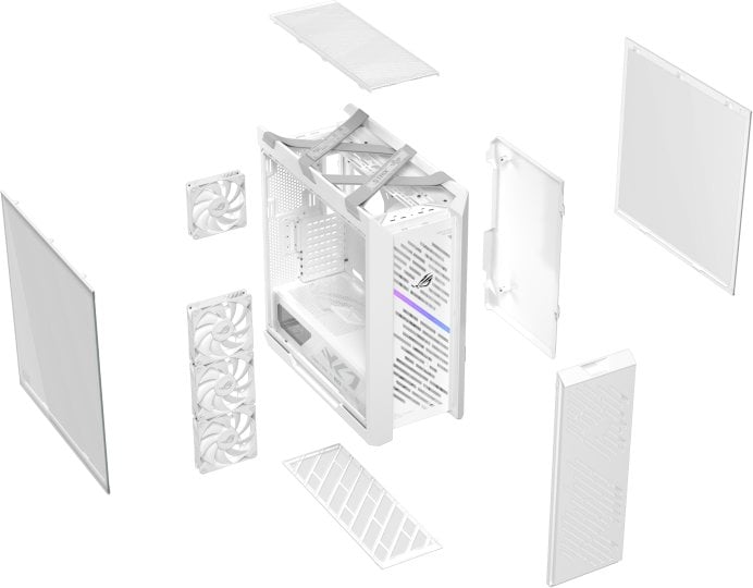 Obudowa Asus Case ROG Strix Helios II GX601S, E-ATX, Przezroczysty panel boczny, 4x 140mm Fan, biały