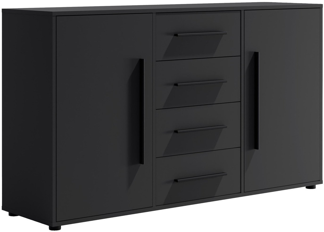 Czarna komoda Modena K2D4SZ 150cm