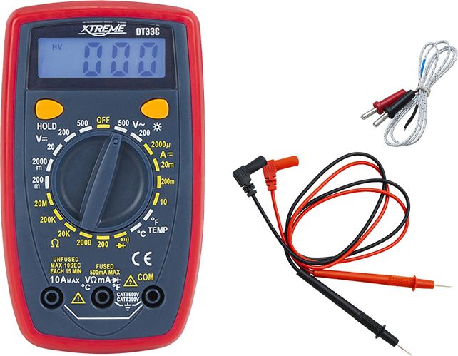 Xtreme Miernik tester napięcia cyfrowy XTREME DT33C przewody pomiarowe