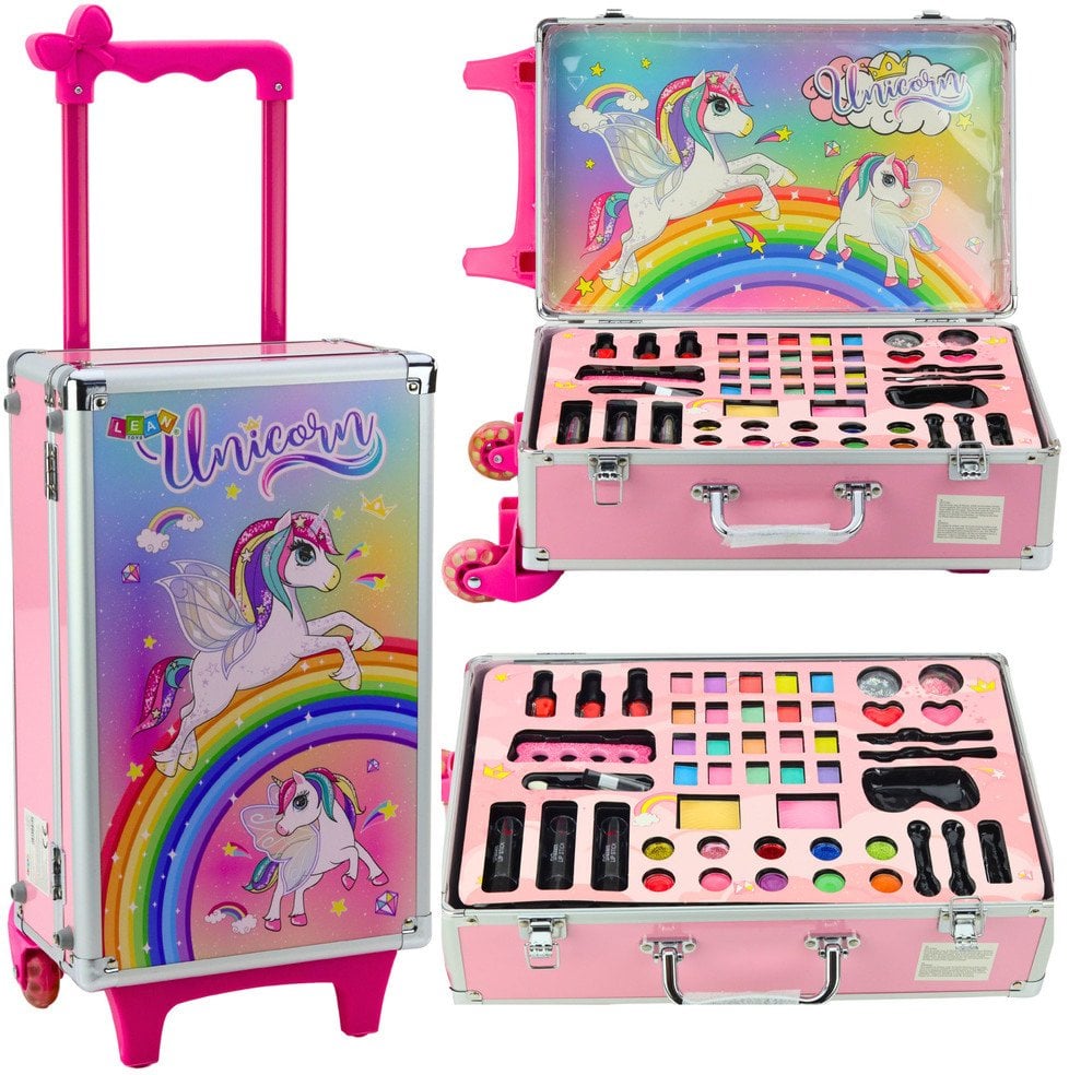 Zestaw Piękności W Walizce Na Kółkach Jednorożec Różowa
