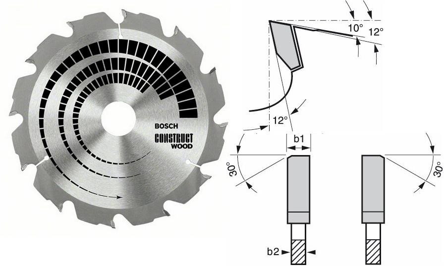 Bosch BOSCH PIŁA TARCZOWA CONSTRUT WOOD 230x2,8x30x16z B2608640635 - 2608640635