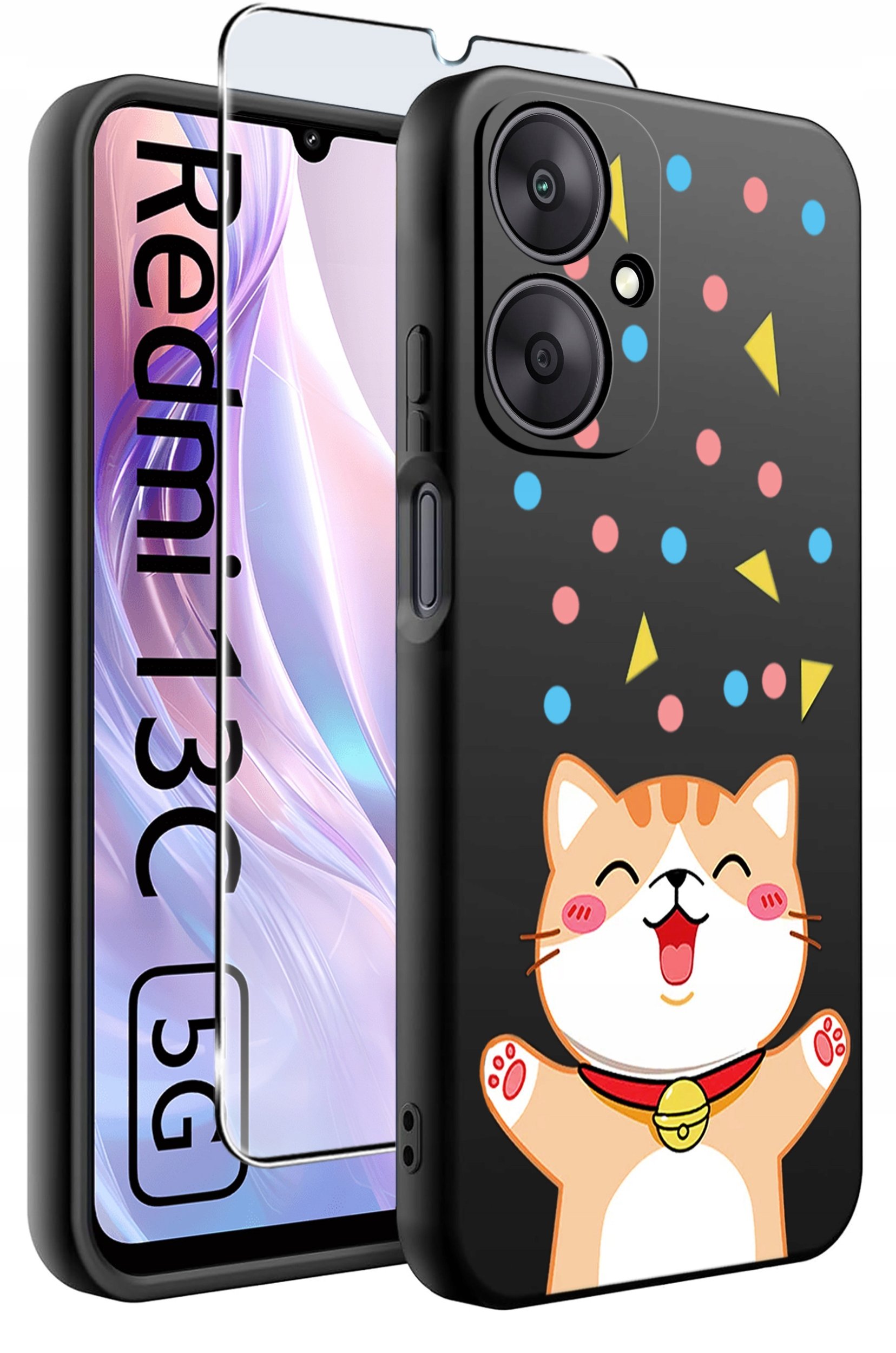 ETUI do Xiaomi Redmi 13C 5G WZORY |SILIKONOWE MATT CASE +SZKŁO HARTOWANE 9H