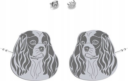 Radziszewska Jewellery Kolczyki Cavalier King Charles Spaniel srebro