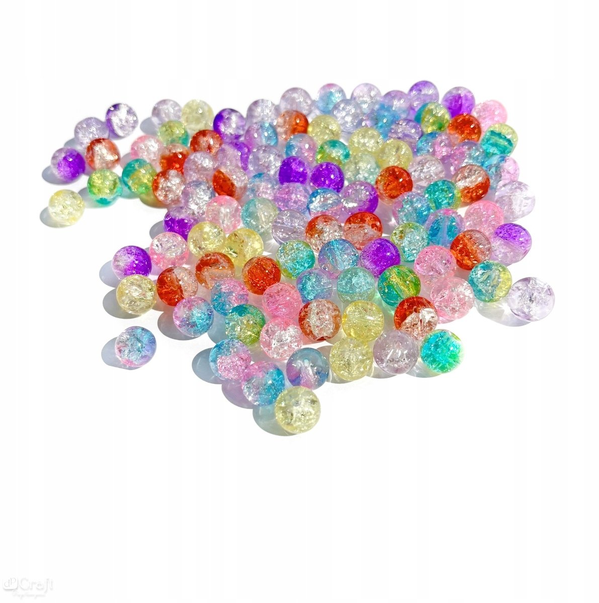 Koraliki szklane spękane 8mm 100szt mix