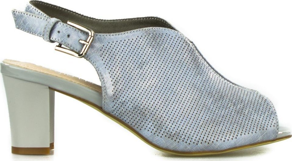 Sergio Leone Sandały ażurowe połyskujące szare Sergio Leone-38