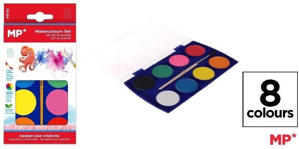 Farba akwarelowa z pędzelkiem 8 kolorów