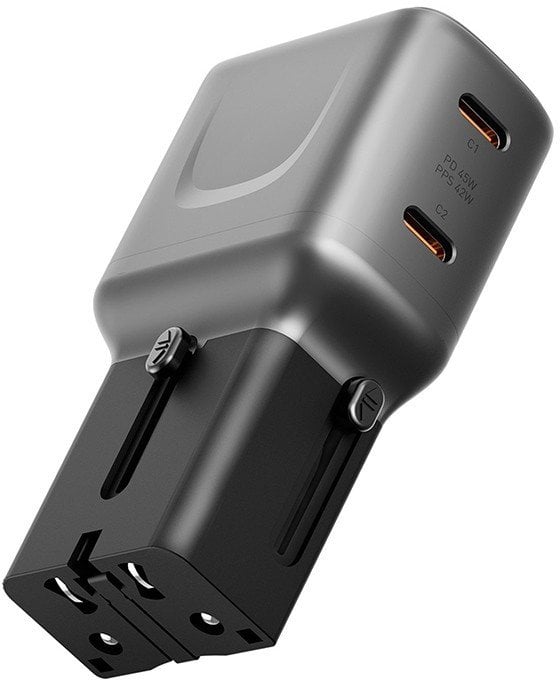 Wall charger Energea TravelGo Adapter 45 2xUSB-C 45W graphite-black