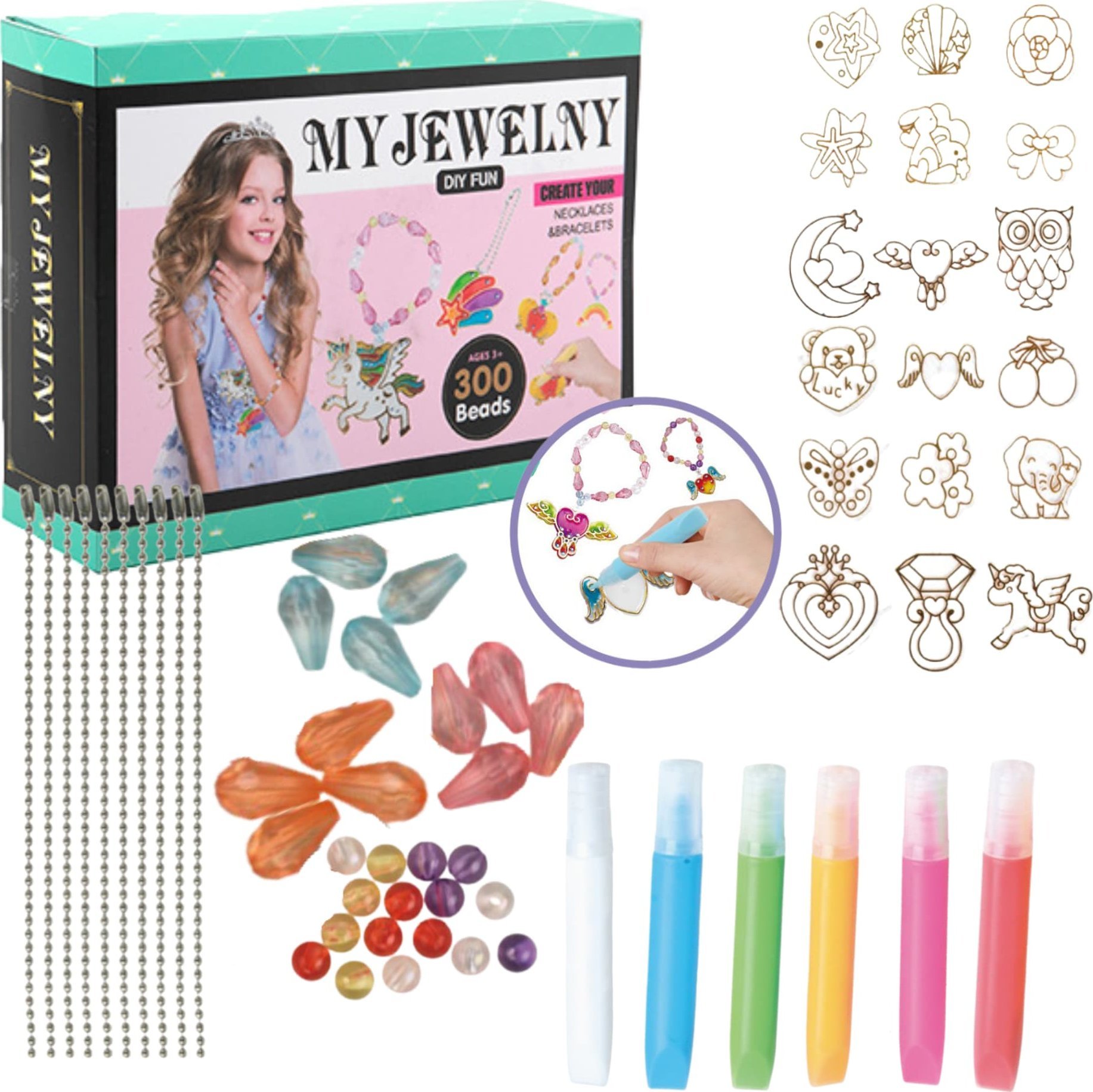 ProNice ZESTAW KREATYWNY DO ROBIENIA BIZUTERII SZABLONY 5D ZAWIESZKI NA OKNO DUŻĘ